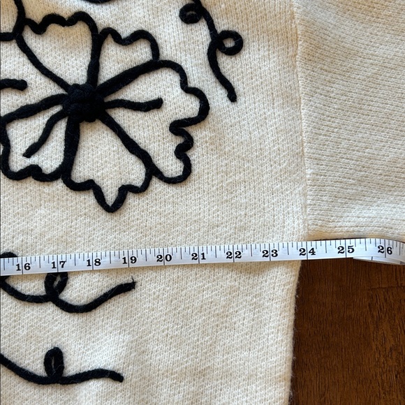 Gilli cream sweater floral bold design bishop cottagecore whimsy Garden size L - Picture 5 of 11